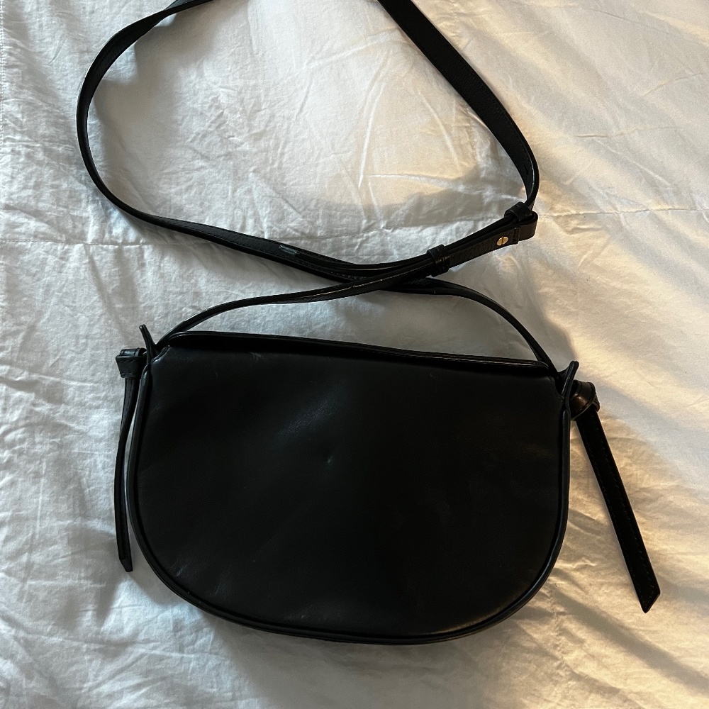 Banana republic Black Leather Crossbody Purse